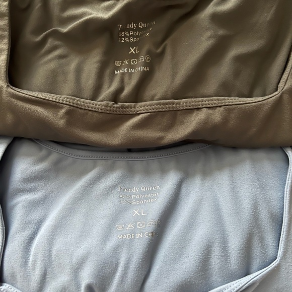 Trendy Queen Square Neck Long Sleeve Top Bundle Blue, Olive, Pink, Gray XL - Picture 9 of 9